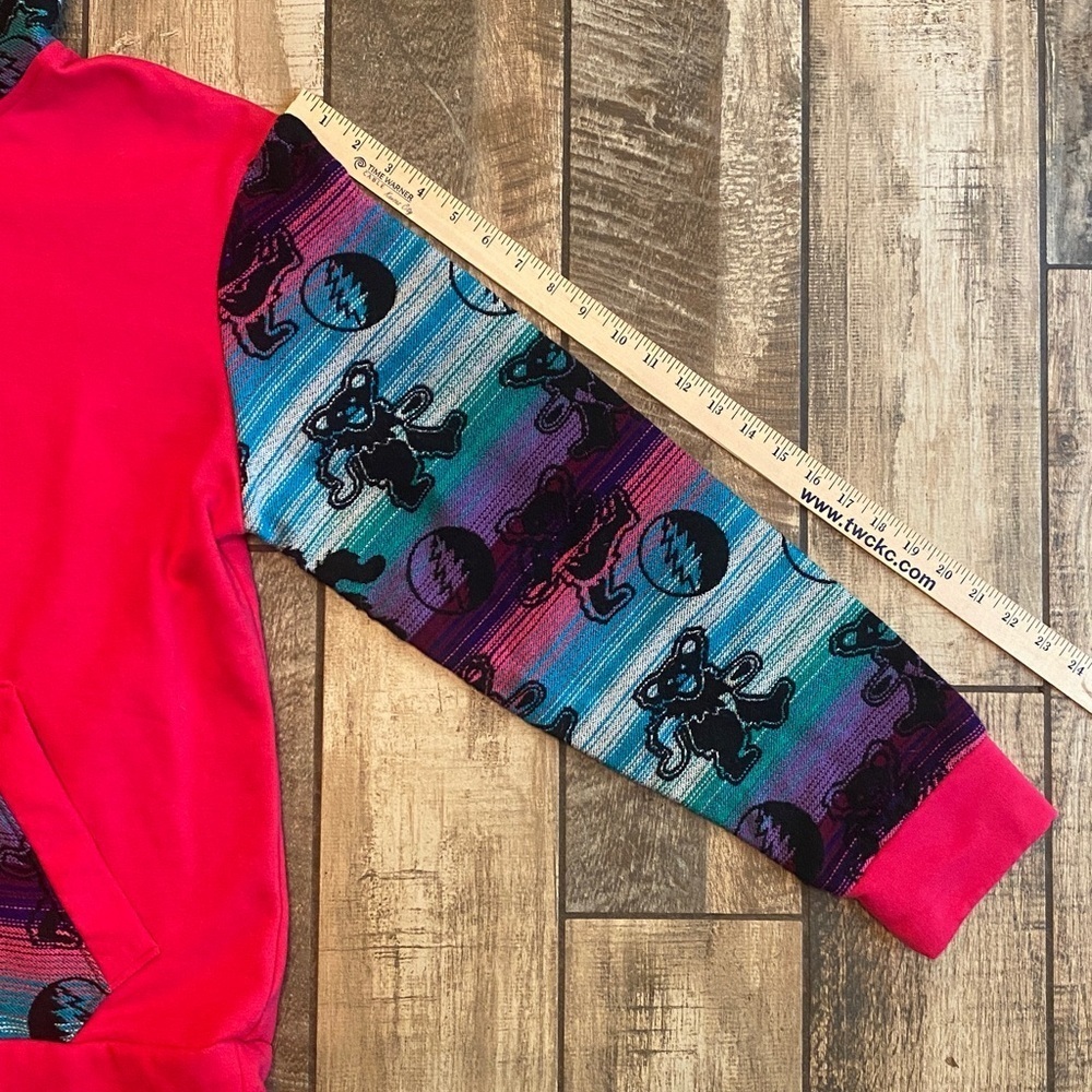 Grateful Dead Ankas Art Vibrant Multicolor Hoodie with Bear Design - Picture 6 of 12